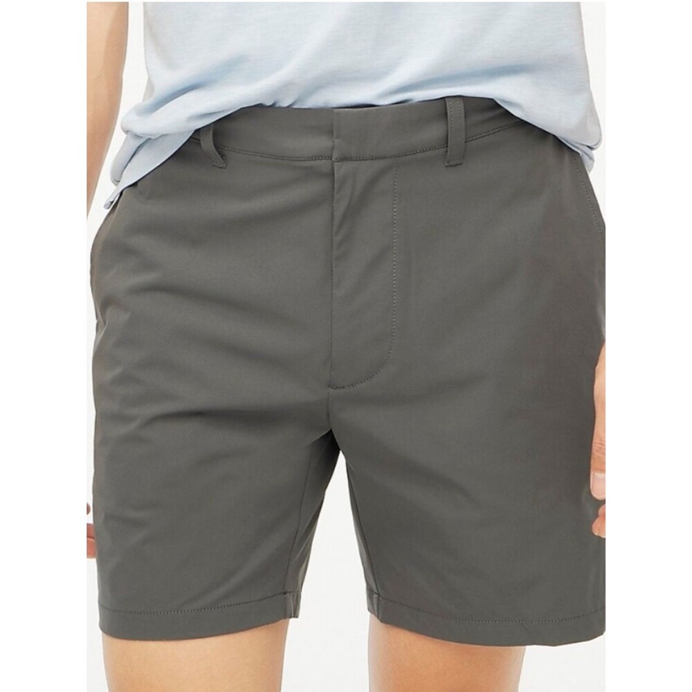 J Crew NWT 7" Tech Shorts Size 40 in Grey w/ Oar Embroidered Above Back Pocket